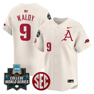 Men's Arkansas Razorbacks #9 Wehiwa Aloy 2025 World Series Vapor Premier Limited Jersey All Stitched