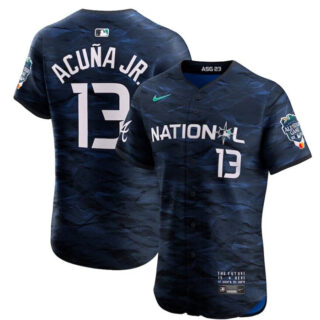 Men's Atlanta Braves #13 Ronald Acuna Jr. Royal 2023 All-Star Flex Base Stitched Jersey