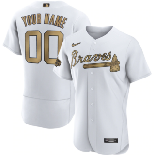 Men's Atlanta Braves Active Player Custom 2022 All-Star White Flex Base Stitched MLB Jersey