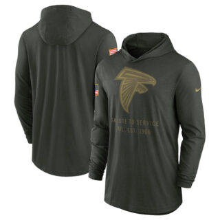 Men's Atlanta Falcons Forest Green 2025 Salute to Service Sideline Dri-FIT Lightweight Pullover Hoodie