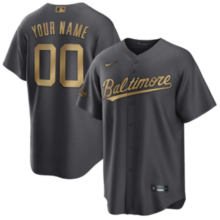 Men's Baltimore Orioles Active Player Custom 2022 All-Star Charcoal Cool Base Stitched Baseball Jersey