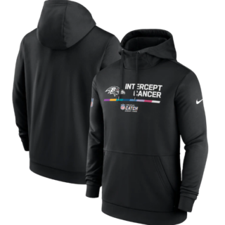Men's Baltimore Ravens 2022 Black Crucial Catch Therma Performance Pullover Hoodie