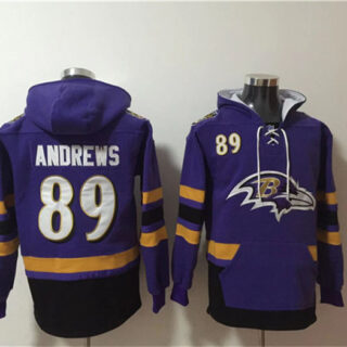 Men's Baltimore Ravens #89 Mark Andrews Ageless Must-Have Lace-Up Pullover Hoodie