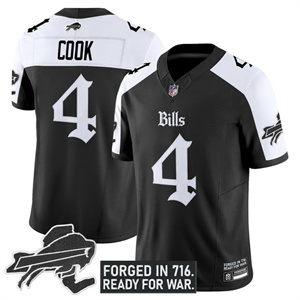 Men's #4 James Cook Buffalo Bills New York Patch Vapor Limited Jersey All Stitched