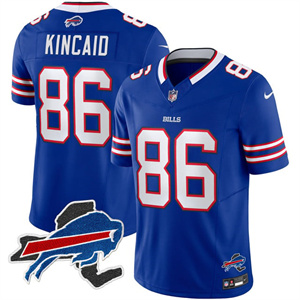 Men's #86 Dalton Kincaid Buffalo Bills New York Patch Vapor Limited Jersey All Stitched