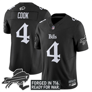 Men's #4 James Cook Buffalo Bills New York Patch Vapor Limited Jersey All Stitched
