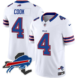 Men's #4 James Cook Buffalo Bills New York Patch Vapor Limited Jersey All Stitched
