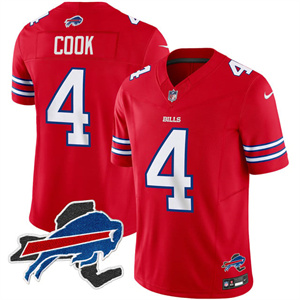 Men's #4 James Cook Buffalo Bills New York Patch Vapor Limited Jersey All Stitched