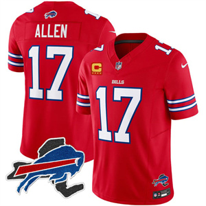 Men's #17 Josh Allen Buffalo Bills New York Patch Vapor Limited Jersey All Stitched