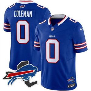 Men's #0 Keon Coleman Buffalo Bills New York Patch Vapor Limited Jersey All Stitched