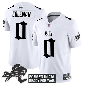Men's #0 Keon Coleman Buffalo Bills New York Patch Vapor Limited Jersey All Stitched
