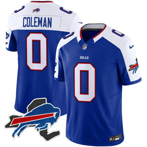 Men's #0 Keon Coleman Buffalo Bills New York Patch Vapor Limited Jersey All Stitched
