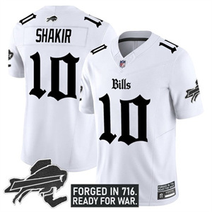 Men's #10 Khalil Shakir Buffalo Bills New York Patch Vapor Limited Jersey All Stitched