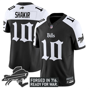 Men's #10 Khalil Shakir Buffalo Bills New York Patch Vapor Limited Jersey All Stitched