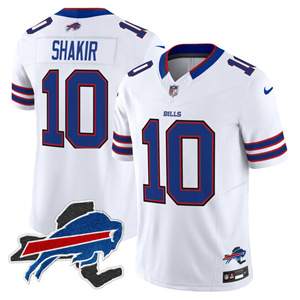 Men's #10 Khalil Shakir Buffalo Bills New York Patch Vapor Limited Jersey All Stitched