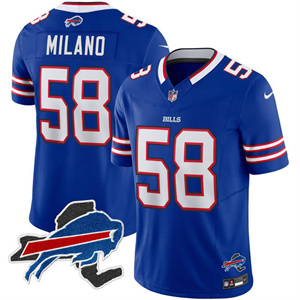 Men's #58 Matt Milano Buffalo Bills New York Patch Vapor Limited Jersey All Stitched