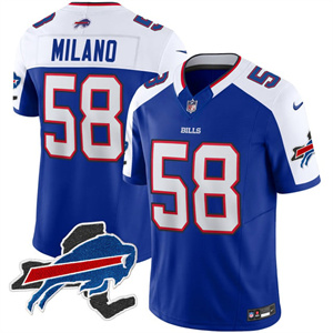 Men's #58 Matt Milano Buffalo Bills New York Patch Vapor Limited Jersey All Stitched