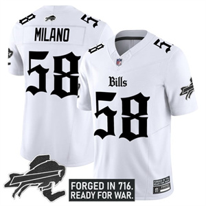 Men's #58 Milano Buffalo Bills New York Patch Vapor Limited Jersey All Stitched