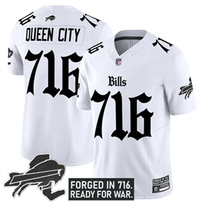 Men's Queen City 716 Buffalo Bills New York Patch Vapor Limited Jersey All Stitched