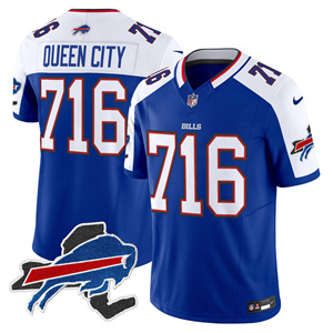 Men's Queen City 716 Buffalo Bills New York Patch Vapor Limited Jersey All Stitched