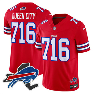 Men's Queen City 716 Buffalo Bills New York Patch Vapor Limited Jersey All Stitched