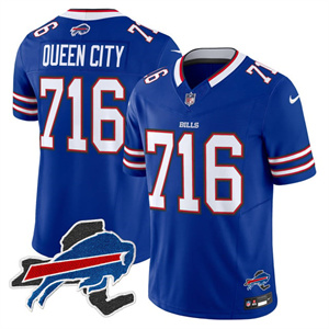 Men's Queen City 716 Buffalo Bills New York Patch Vapor Limited Jersey All Stitched