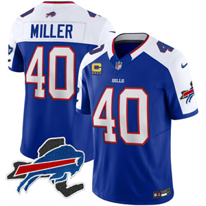 Men's #40 Von Miller Buffalo Bills New York Patch Vapor Limited Jersey All Stitched