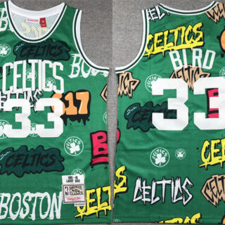 Men's Boston Celtics #33 Larry Bird Green 1995-96 Throwback Stitched Jersey