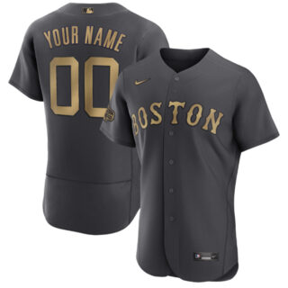 Men's Boston Red Sox Active Player Custom 2022 All-Star Charcoal Flex Base Stitched Jersey