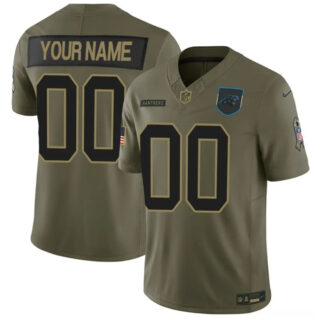 Men's Carolina Panthers Active Player Custom Olive 2025 F.U.S.E. Salute to Service Limited Stitched Football Jersey