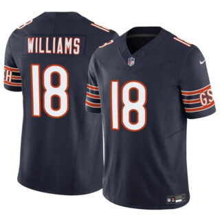 Men's Chicago Bears #18 Caleb Williams Navy 2024 Draft F.U.S.E. Vapor Stitched Football Jersey