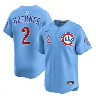 Youth Chicago Cubs #2 Nico Hoerner Blue 2024 25 2nd Alternate Limited Stitched Baseball Jersey