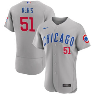 Men's Chicago Cubs #51 Hector Neris Grey Flex Base Stitched Baseball Jersey