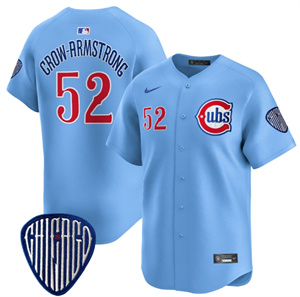 Men's Chicago Cubs Blue Alternate Vapor Premier Limited Jersey All Stitched Blue #52 Pete Crow-Armstrong