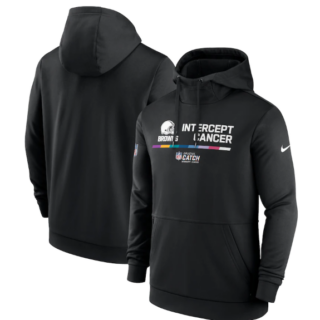 Men's Cleveland Browns 2022 Black Crucial Catch Therma Performance Pullover Hoodie