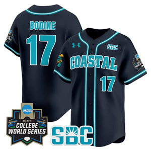 Men's Coastal Carolina Chanticleers #17 Caden Bodine 2025 World Series Vapor Premier Limited Jersey All Stitched