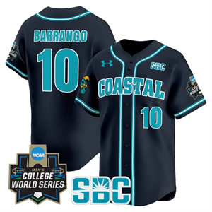 Men's Coastal Carolina Chanticleers #10 Ty Barrango 2025 World Series Vapor Premier Limited Jersey All Stitched