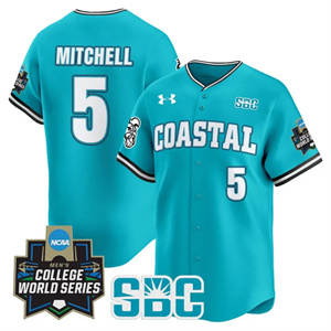 Men's Coastal Carolina Chanticleers #5 Walker Mitchell 2025 World Series Vapor Premier Limited Jersey All Stitched