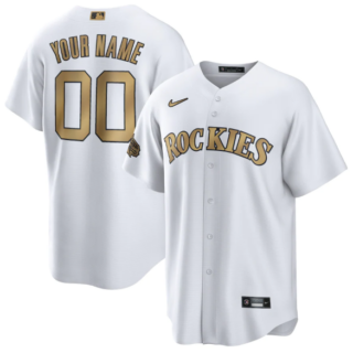 Men's Colorado Rockies Active Player Custom 2022 All-Star White Cool Base Stitched Baseball Jersey