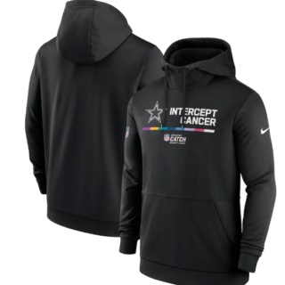 Men's Dallas Cowboys 2022 Black Crucial Catch Therma Performance Pullover Hoodie