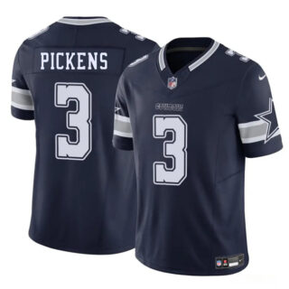 Men's Dallas Cowboys #3 George Pickens Navy 2025 F.U.S.E Vapor Untouchable Limited Stitched Football Jersey