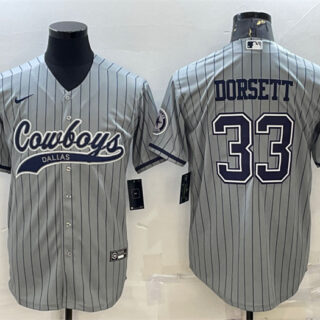 Men's Dallas Cowboys #33 Tony Dorsett Grey With Patch Cool Base Stitched Baseball Jersey