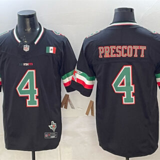 Men's Dallas Cowboys #4 Dak Prescott 2024 Mexico Black F.U.S.E. Stitched Football Jersey