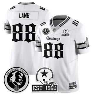 Men's Dallas Cowboys Active Player Custom White 2025 F.U.S.E. With John Madden Patch & Established In 1960 Patch Vapor Limited Stitched Football Jersey