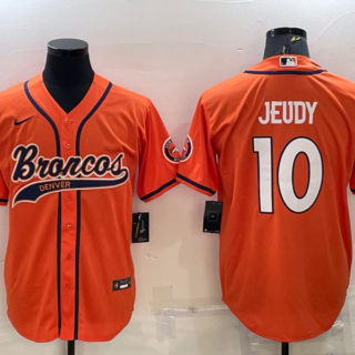 Men's Denver Broncos Active Player Custom Orange With Patch Cool Base Stitched Baseball Jersey