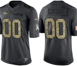 Men's Denver Broncos Anthracite Customized Camo 2016 Salute to Service Jersey