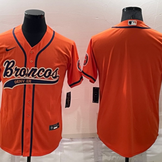 Men's Denver Broncos Blank Orange Stitched Jersey