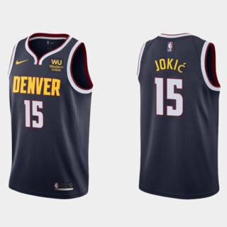 Men's Denver Nuggets #15 Nikola Jokic Navy Icon Edition Stitched Jersey