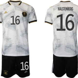 Men's Germany #16 Halstenberg White Home Soccer Jersey Suit
