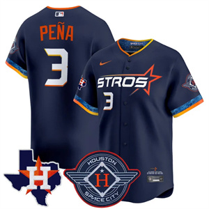 Men's Houston Astros 2025 City Connect Texas Patch Vapor Premier Limited Jersey All Stitched Jeremy Pena